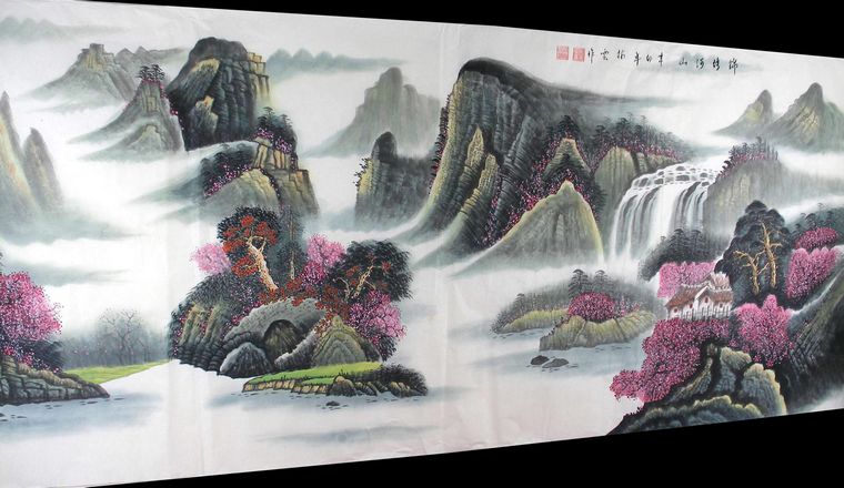 小八尺山水畫作品